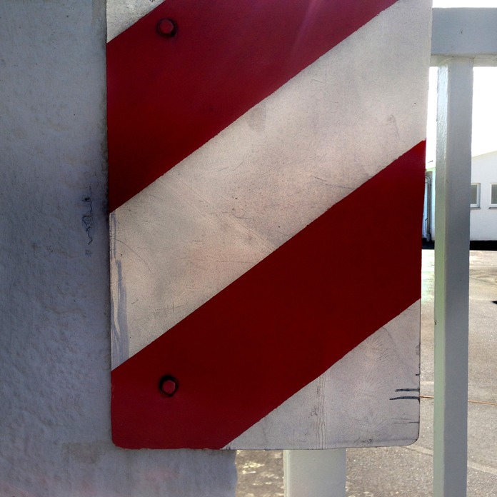 outside, at the door